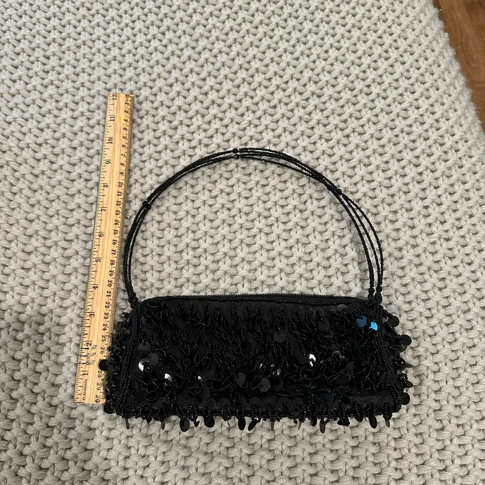 Chic Black Beaded Bag - Picture 2 of 4